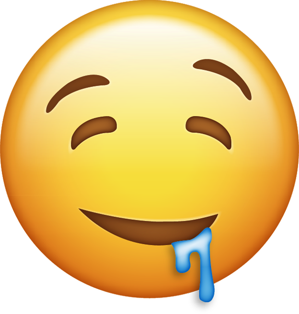 Ice Cream - Drooling Face Emoji Png (608x640)
