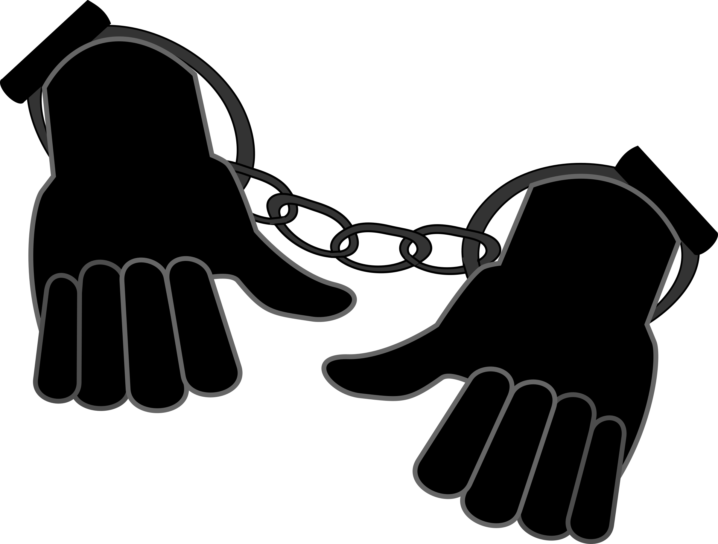 Handcuffs Clipart Handcuffed - Hands In Handcuffs Clipart (2400x1820)