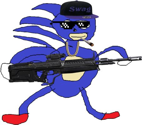 Mlg Sanic By Edgariamedgar - Sanic Ur 2 Slow (500x500)