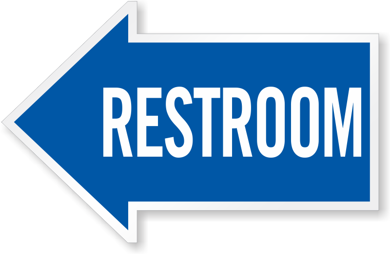 Restroom Sign With Arrow Download - Questrom School Of Business (800x522)