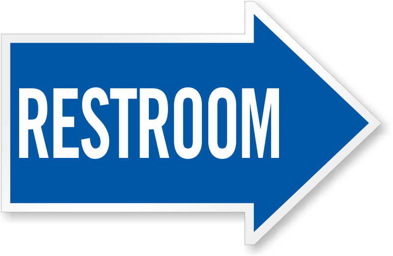 Zoom, Price, Buy - Restroom Signs With Arrows (800x522)