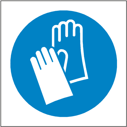 Wear Protective Gloves Symbol Sign - Wear Safety Gloves Sign (600x600)