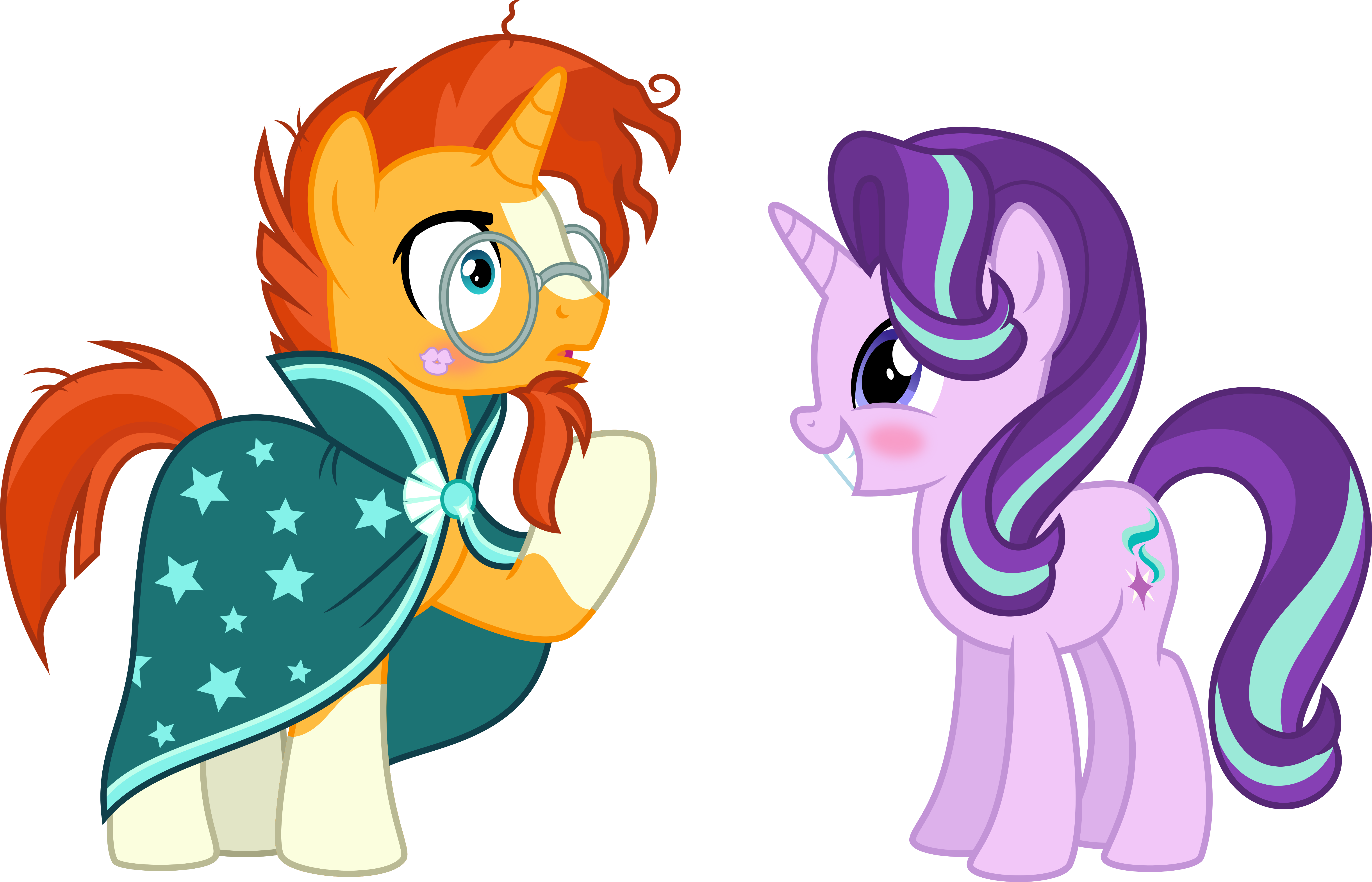 Sunset Shimmer And Twilight Sparkle Hug - Starlight Glimmer And Sunburst Kiss (6257x4021)
