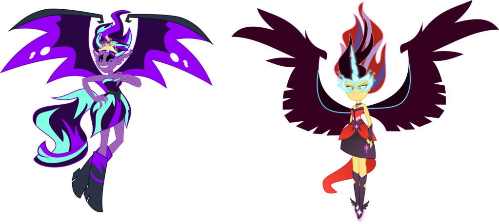 [au] Demon Starlight And Midnight Dancer By Limedazzle - Alternate Universe My Little Pony Equestria Girls (1023x460)