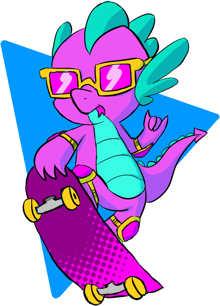 Foxpony, Radical, Safe, Skateboard, Solo, Spike, Sunglasses - Clip Art (1000x1050)