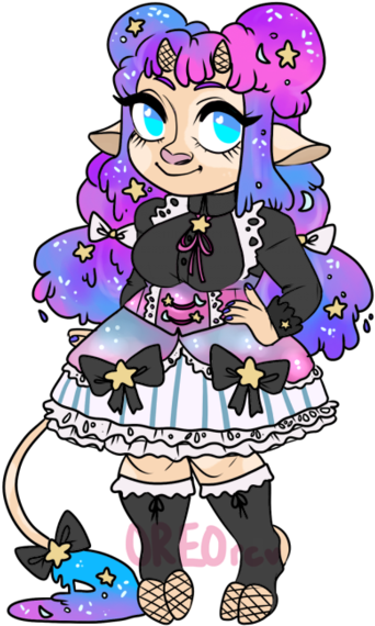 Galaxy Ice Cream Cow Custom By Oreorc - Cartoon (400x630)