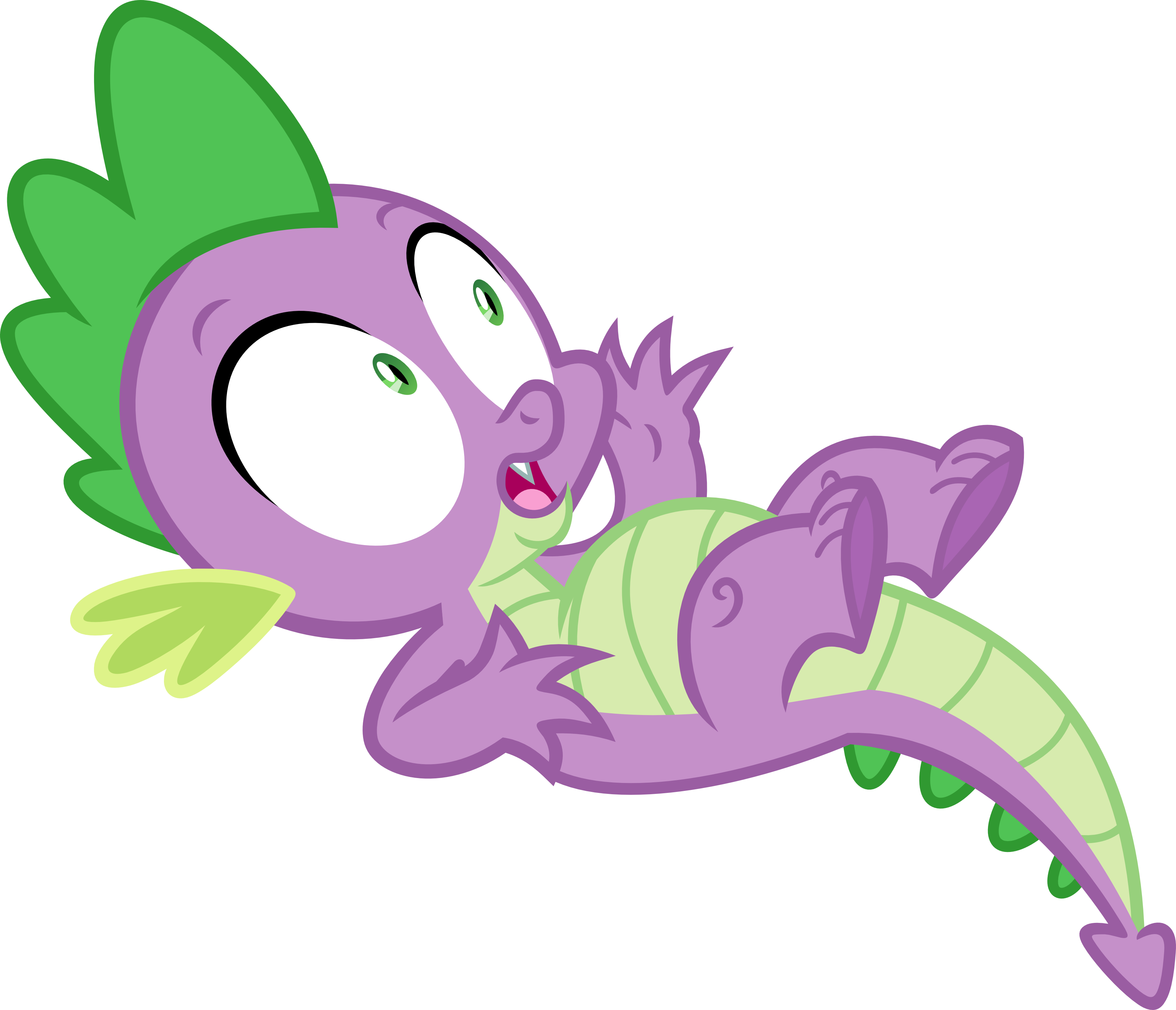 Spike Scared And Upside-down S4e03 - My Little Pony Spike Scared (3565x3061)