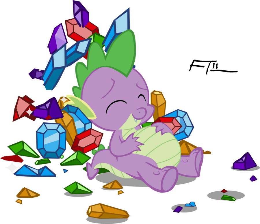 Remastered By Frankrt - Mlp Spike Eating Gems (900x776)