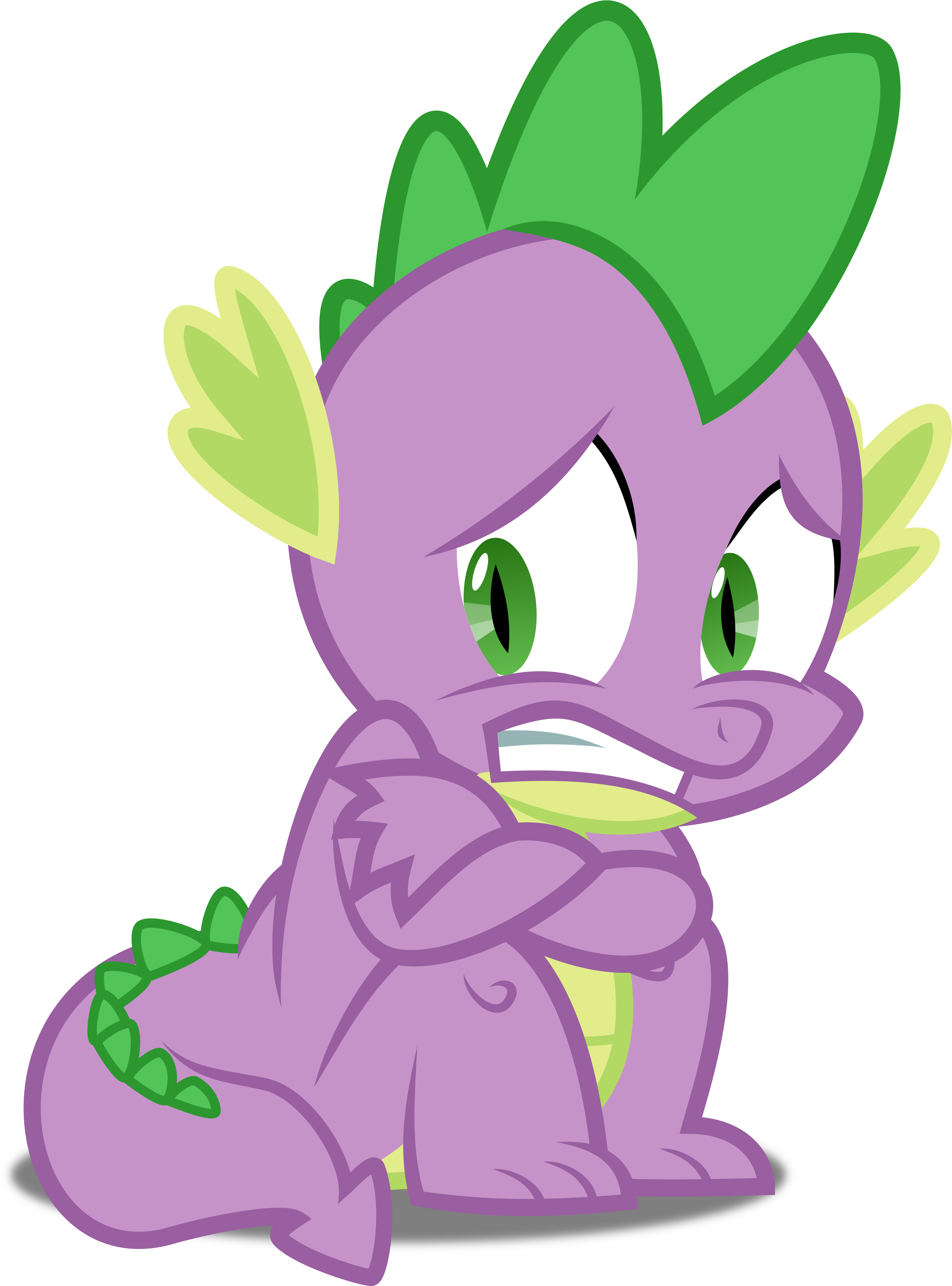 My Little Pony Spike Scared (3000x3786)