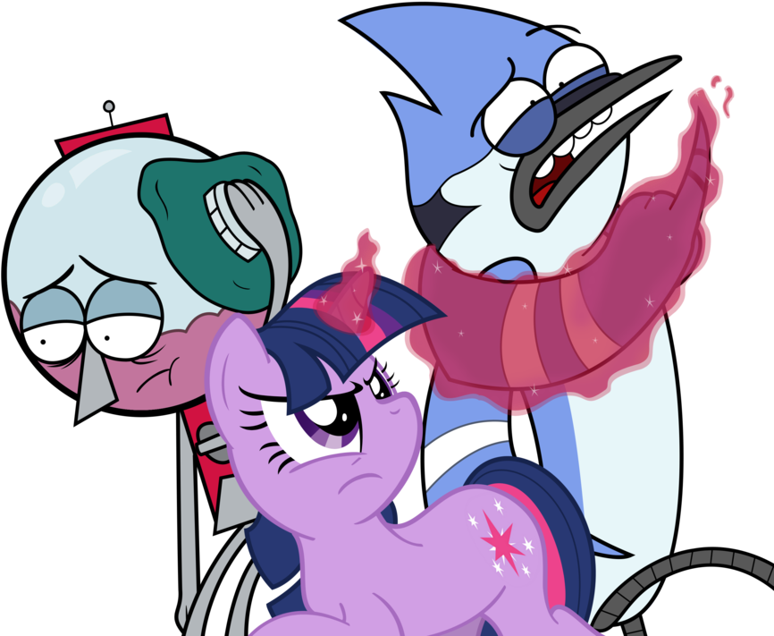 Twilight Sparkle Mordecai Pinkie Pie Rigby Cartoon - Mordecai And Twilight Sparkle (900x732)
