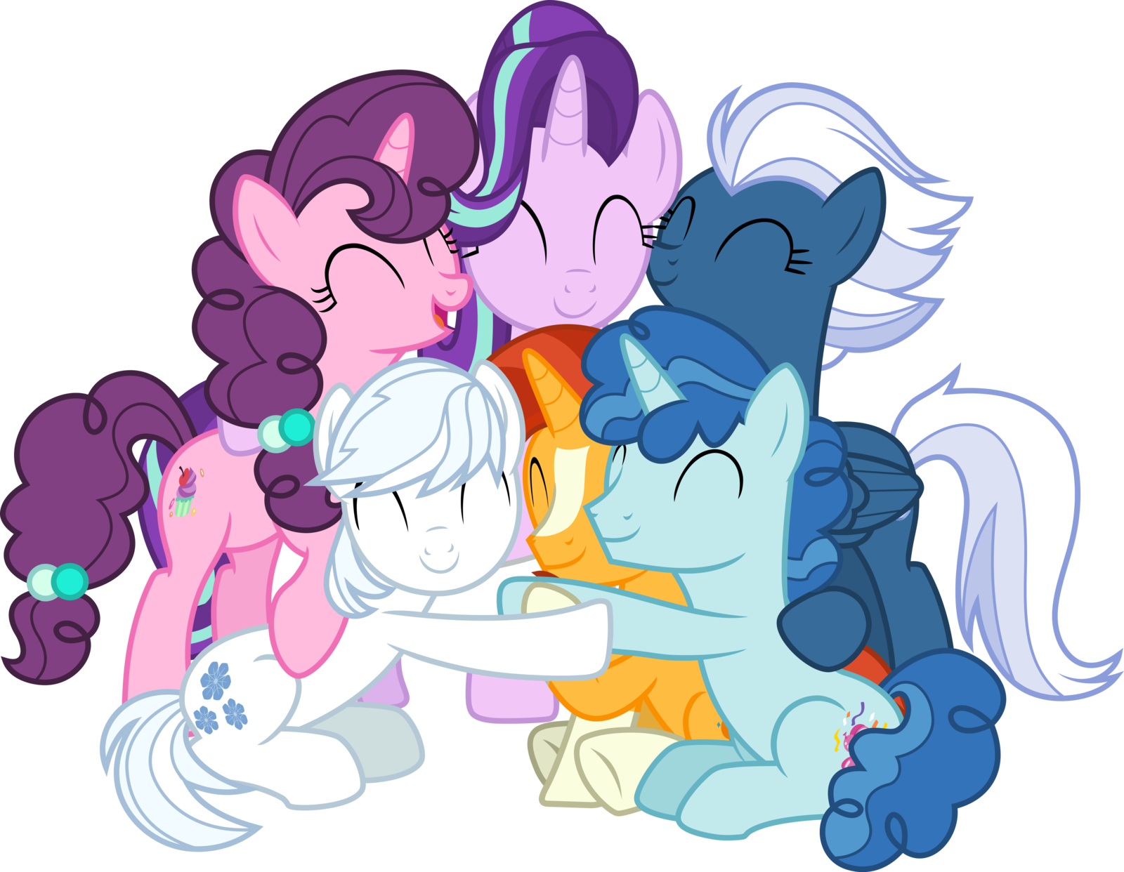 Au Mane Six Happy By Pink1ejack - Pink1ejack Pony (1600x1242)