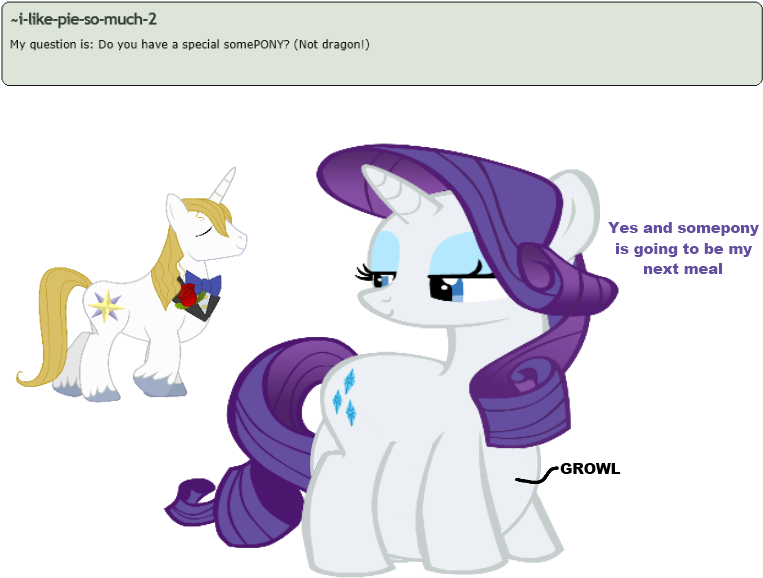Ask Rarity Question - My Little Pony Deviant Rarity Digesting Spike (800x600)