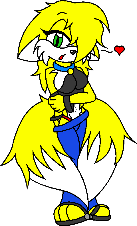 Yellow Line Art Black And White Fictional Character - Tailsko And Emerald (512x858)