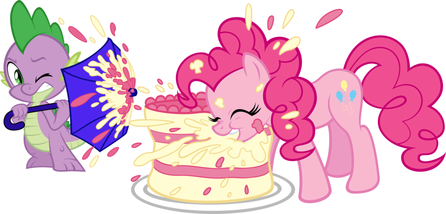 Piggie Pie By Tygerbug - My Little Pony Pinkie Pie Eating Cake (900x432)