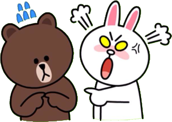 Line Sticker - Cony And Brown Angry (640x515)