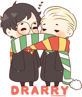 Scarf Sharing By Cremebunny - Harry Potter Chibi Malfoy (500x331)