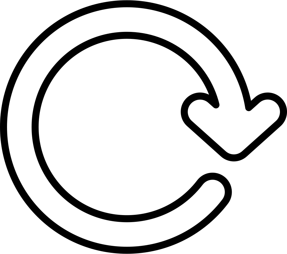 Circular Arrow Outline Comments - White Circle Arrow Png (980x868)