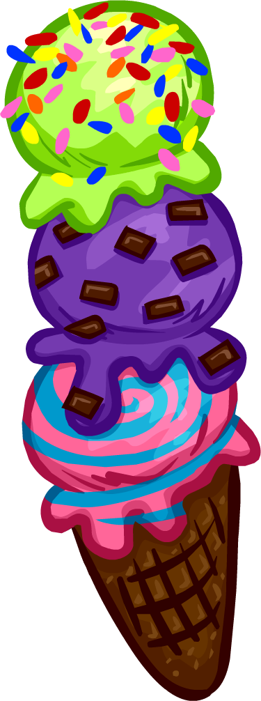 Every Flavor Ice Cream Icon - Club Penguin Hand Items (375x1006)