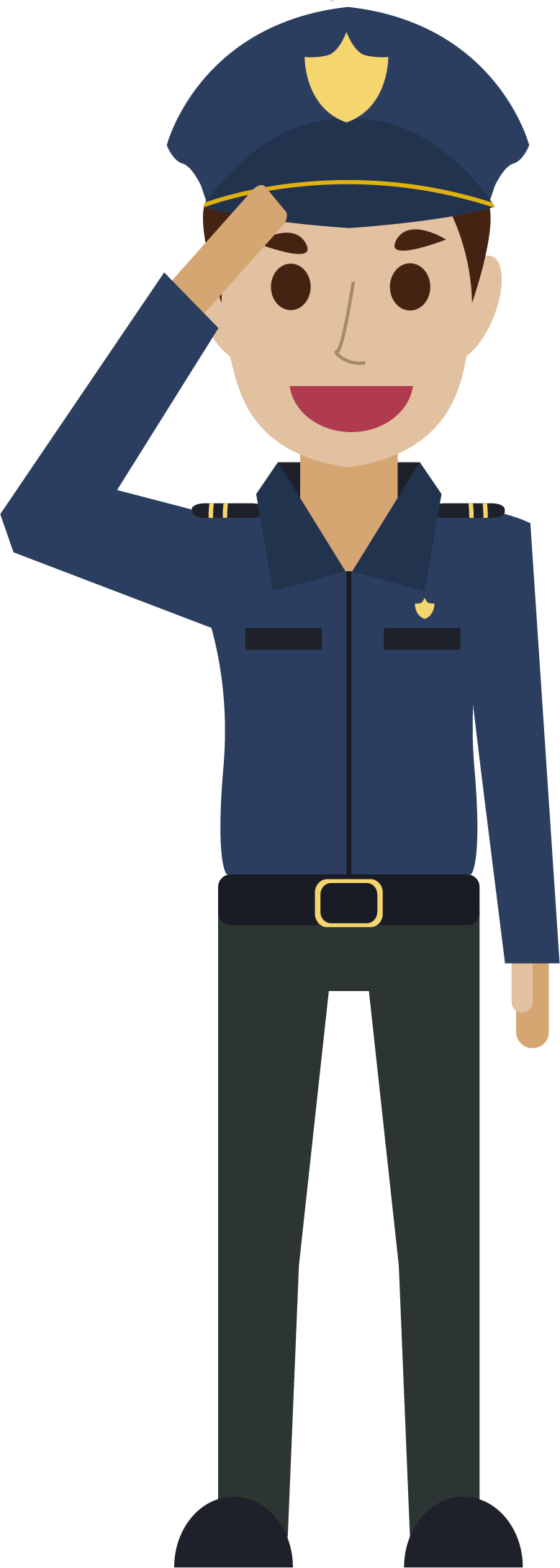 Police Officer Salute Clip Art - Police Officer Salute Clip Art (778x2177)