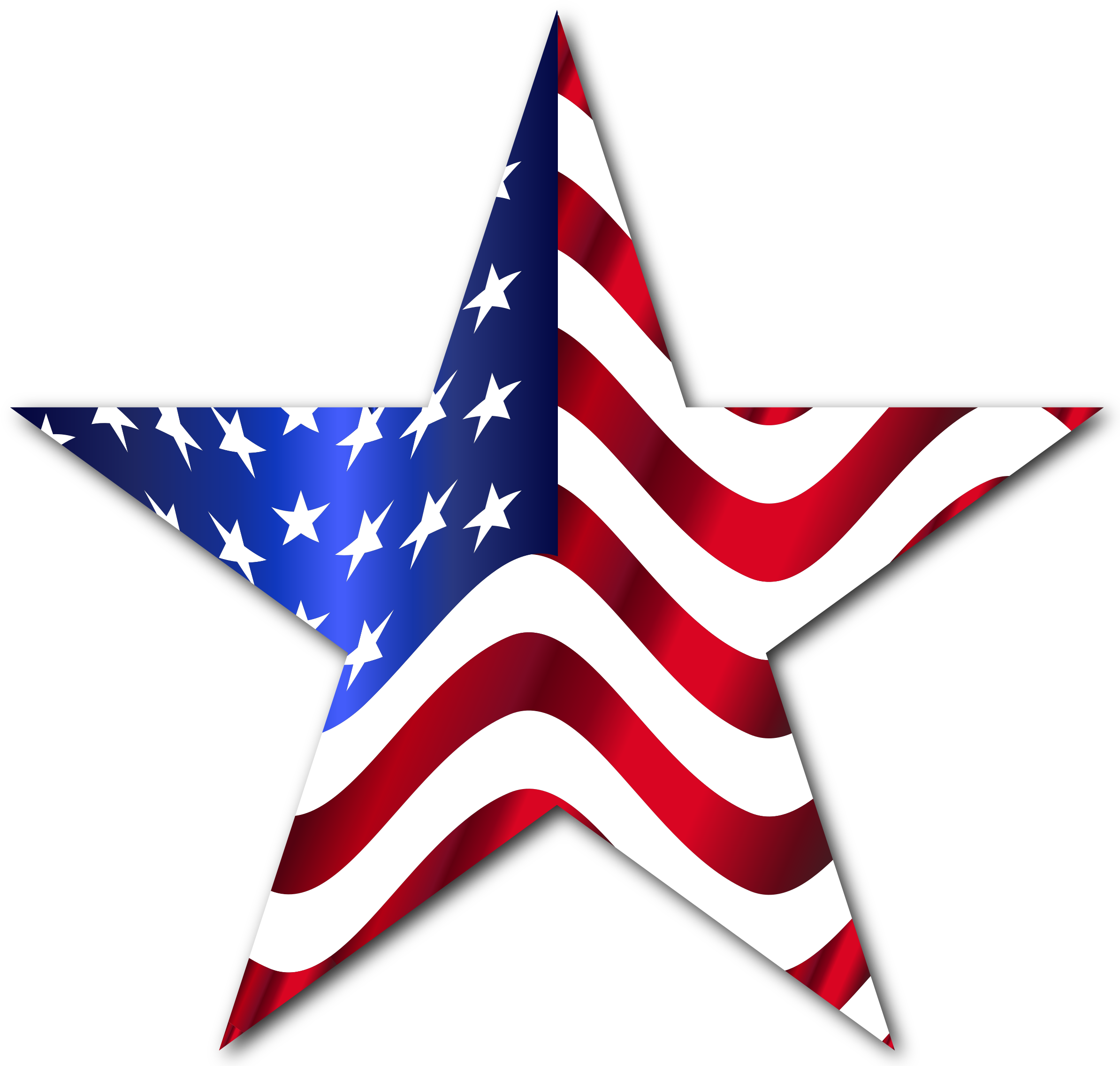American Flag Star 2 With Drop Shadow - American Flag Star Png (2400x2283)