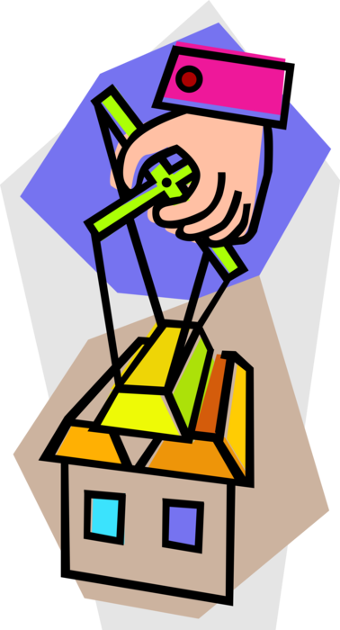 Vector Illustration Of Hand With Puppet Strings Manipulates - Real Estate (378x700)