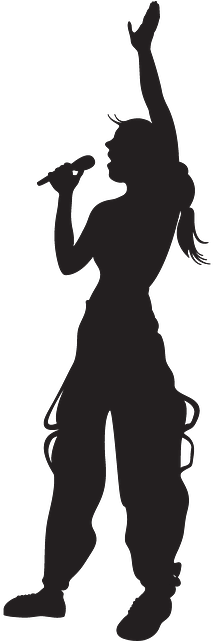 Hand, Singing, Silhouette, Girl, Microphone - Best Gift - Pop Girl Singing Silhouette Hoodie/t-shirt/mug (640x640)