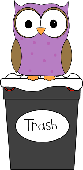 Owl Classroom Trash Helper - Cute Trash Clip Art (271x550)
