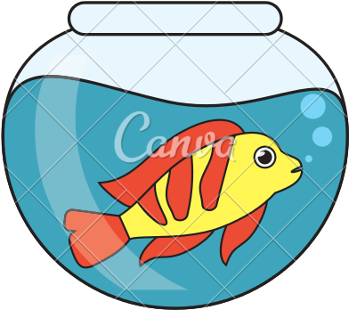 Fish Animal Cartoon Inside Bowl Design - Cartoon Inside (550x550)