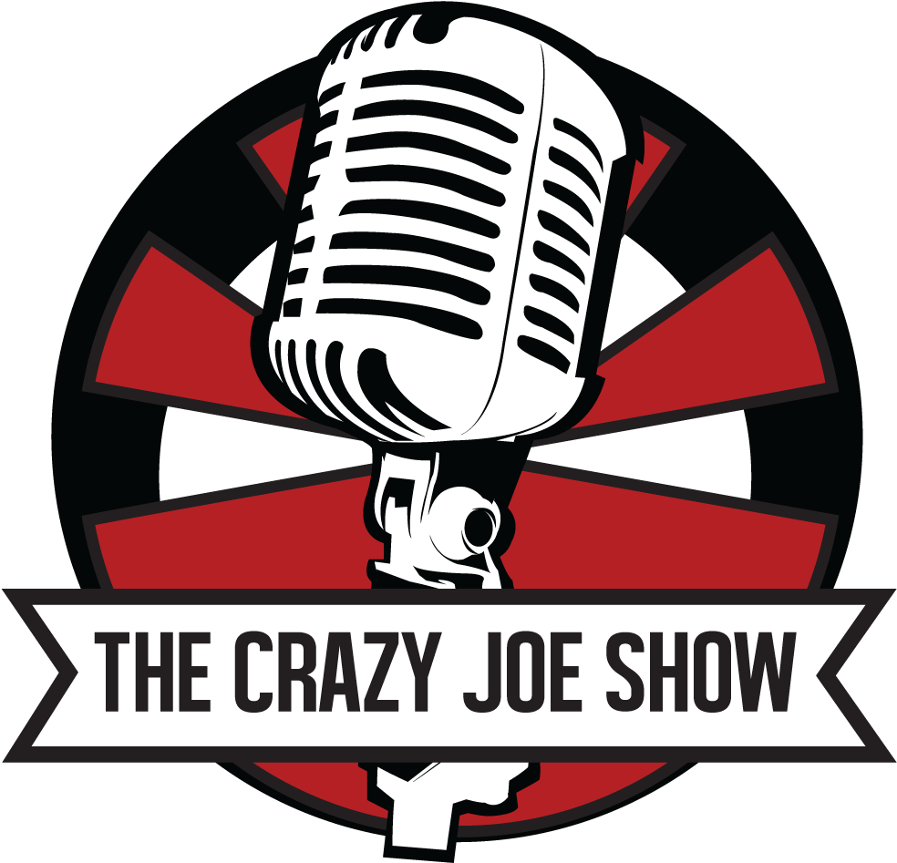 Old School Microphone With Red Sunburst Background - Crazy Mic Logo (1000x1000)