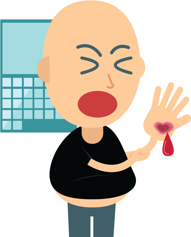 Cuts That Take A Long Time To Heal - Illustration (672x843)