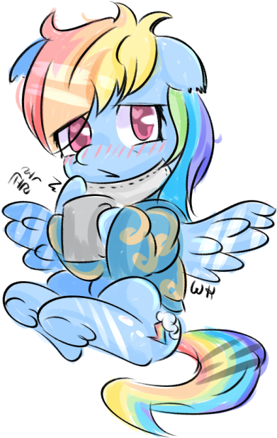 Mug, Rainbow Dash, Safe, Sick, Simple Background, Solo, - Cartoon (450x650)