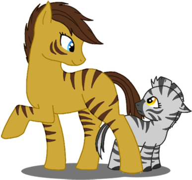 Zebra Pony Sisters By Marvealle - Pony And Zebra Hybrid (400x372)