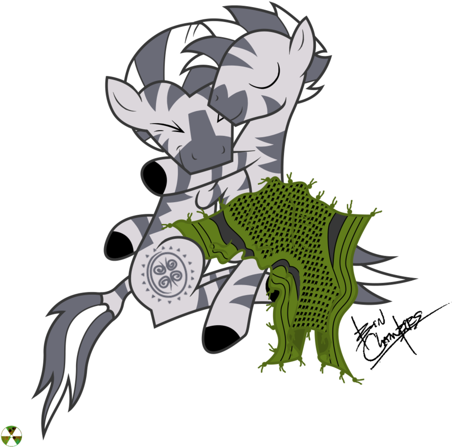 Colt Cuddling Zebras By Bigrodeo-d591whi - Cartoon (900x900)