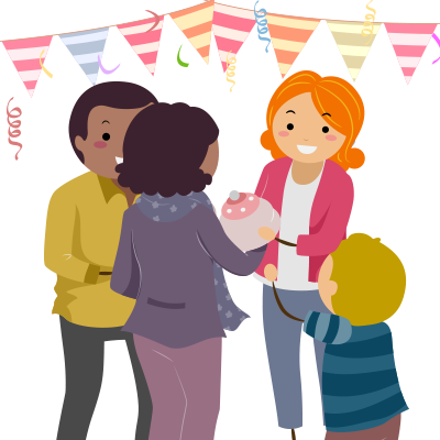 Events And Party Planning - Clip Art Family Gathering (400x400)