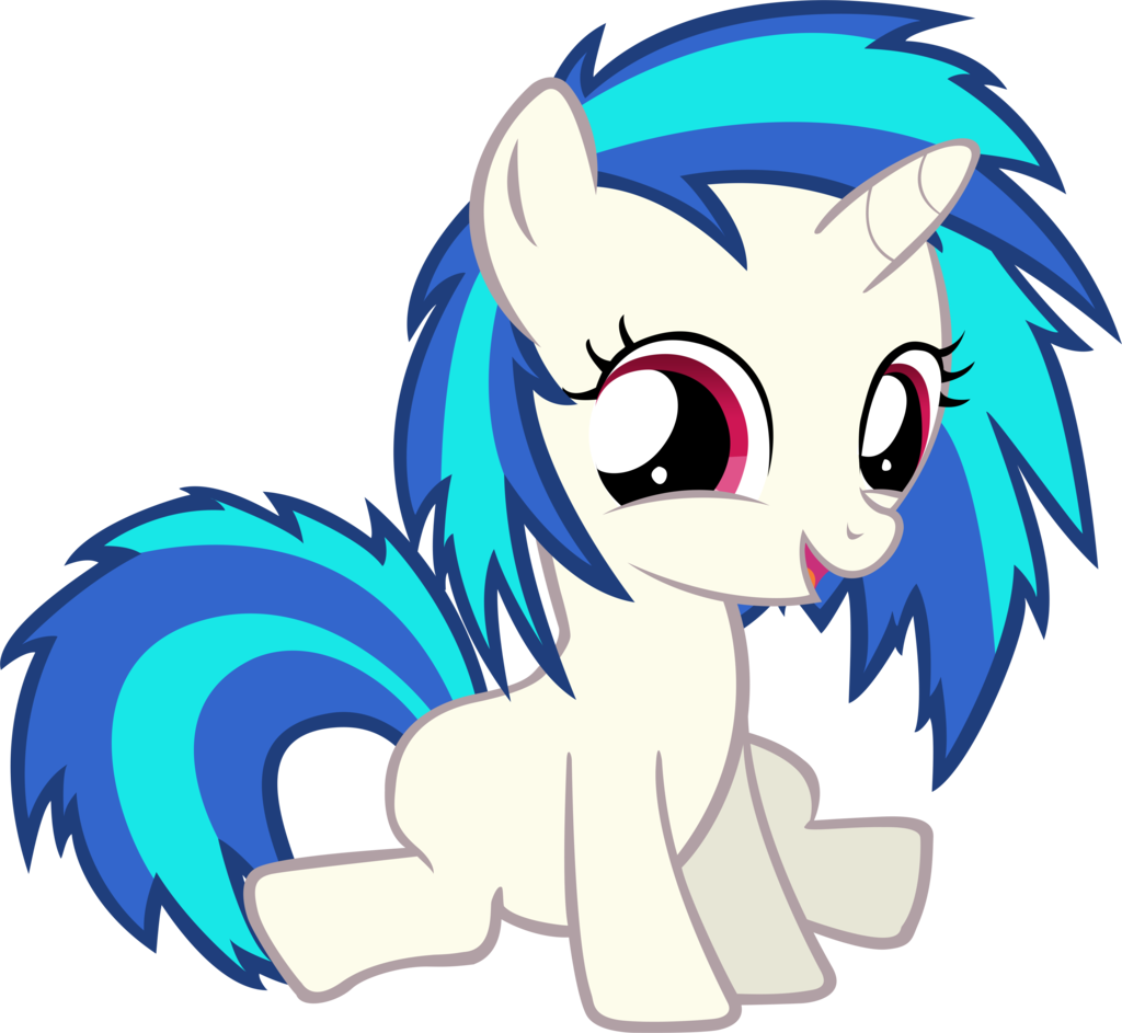 Filly Vinyl Scratch Vector By Anevilzebra - Vinyl Scratch As A Filly (1024x943)