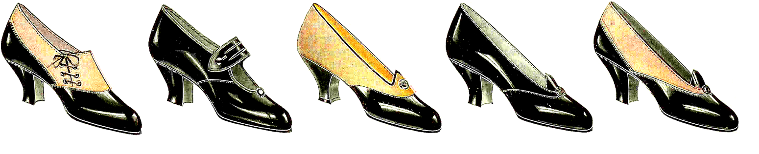 Shoes Women Clipart - Vintage Shoe Transparent (1600x377)