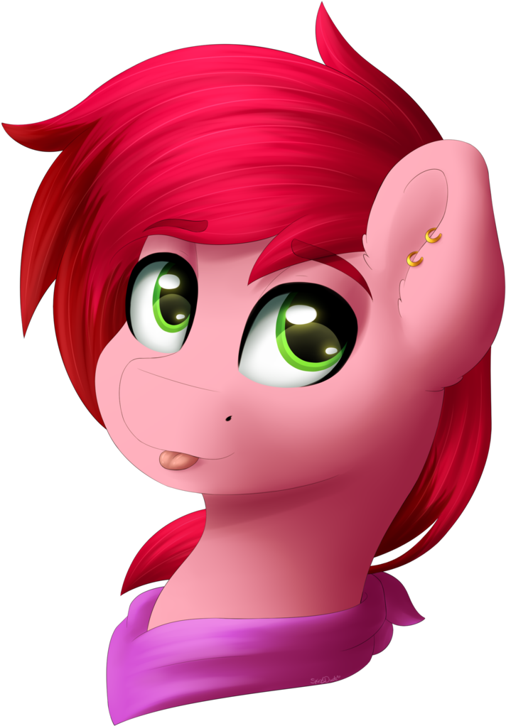 Spirit-dude, Bandana, Blep, Bust, Ear Piercing, Earring, - Cartoon (748x1069)