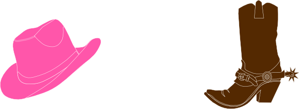 Cowgirl Hat And Boot Hi Clipart - Pink Cowboy Boots Clipart (600x219)