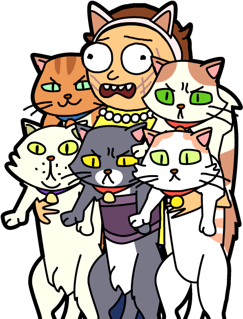 Stray Cat Morty - Rick And Morty Cat (486x650)