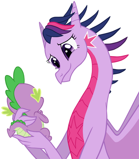 Twilight Sparkle Spike Rarity Rainbow Dash Applejack - My Little Pony As Dragons (480x548)