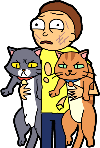 Stray Cat Morty - Morty With Cats (437x650)