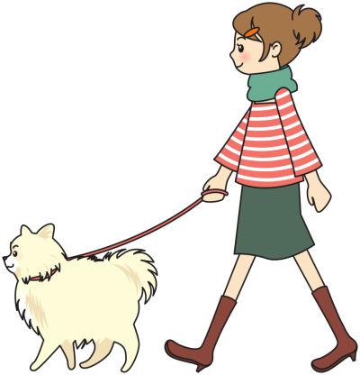 Dog Walker - Walking The Dog Clipart (400x416)
