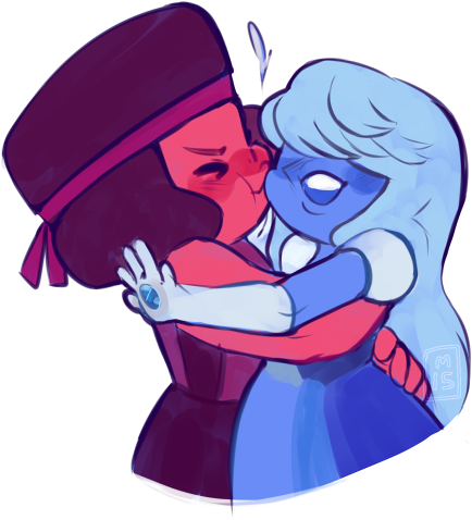 Cartoon, Cartoon Network, Ruby, Sapphire, Steven Universe - Ruby X Sapphire Steven Universe (500x554)