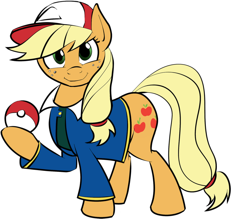 Aj The Pokemon Trainer By Acesential - Pokemon Trainers In My Little Pony (917x872)