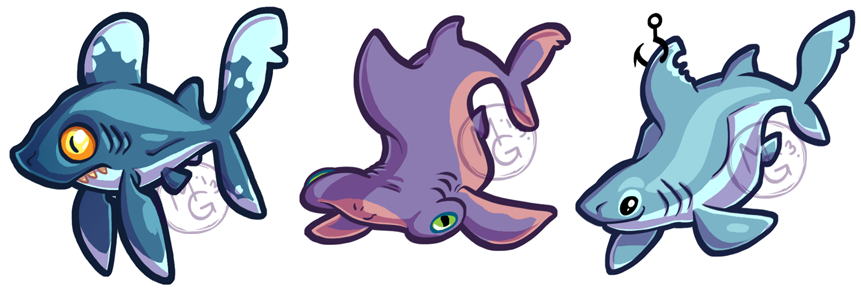 Chibi Sharks By Tea-tiger - Tiger (900x302)