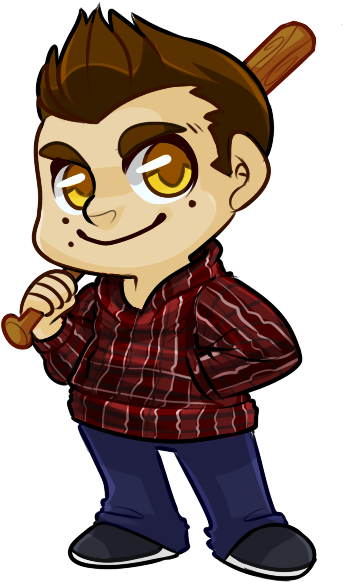 Stiles Stilinksi With A Baseball Bat By Sixelona - Chibi Baseball (400x600)