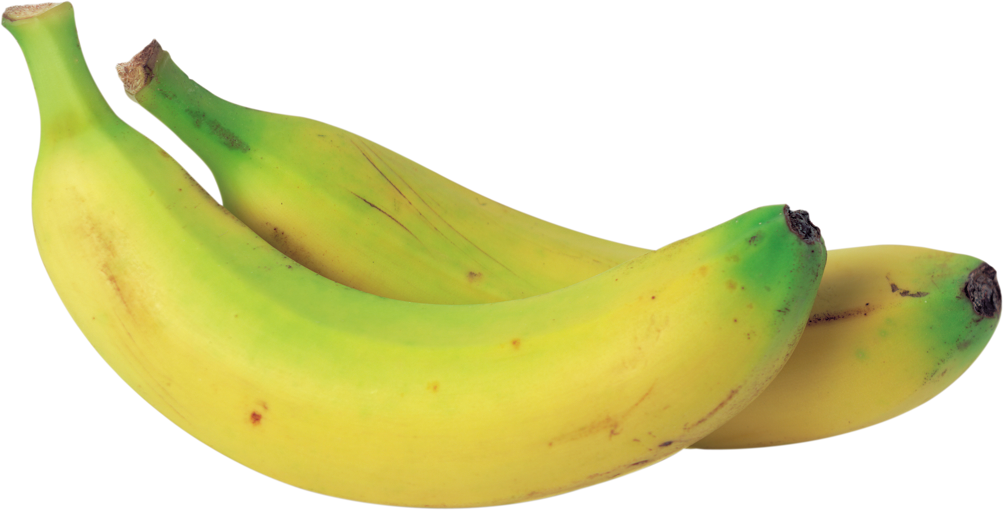 Banana Clipart Four - Green And Yellow Banana (3208x1631)