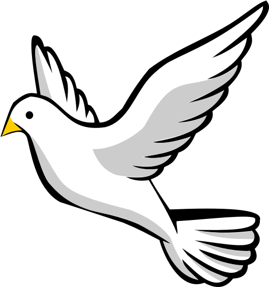 Clipart Of Peaceful, Descending And Bird Of - Paloma Para Dibujar A Lapiz (1586x1693)