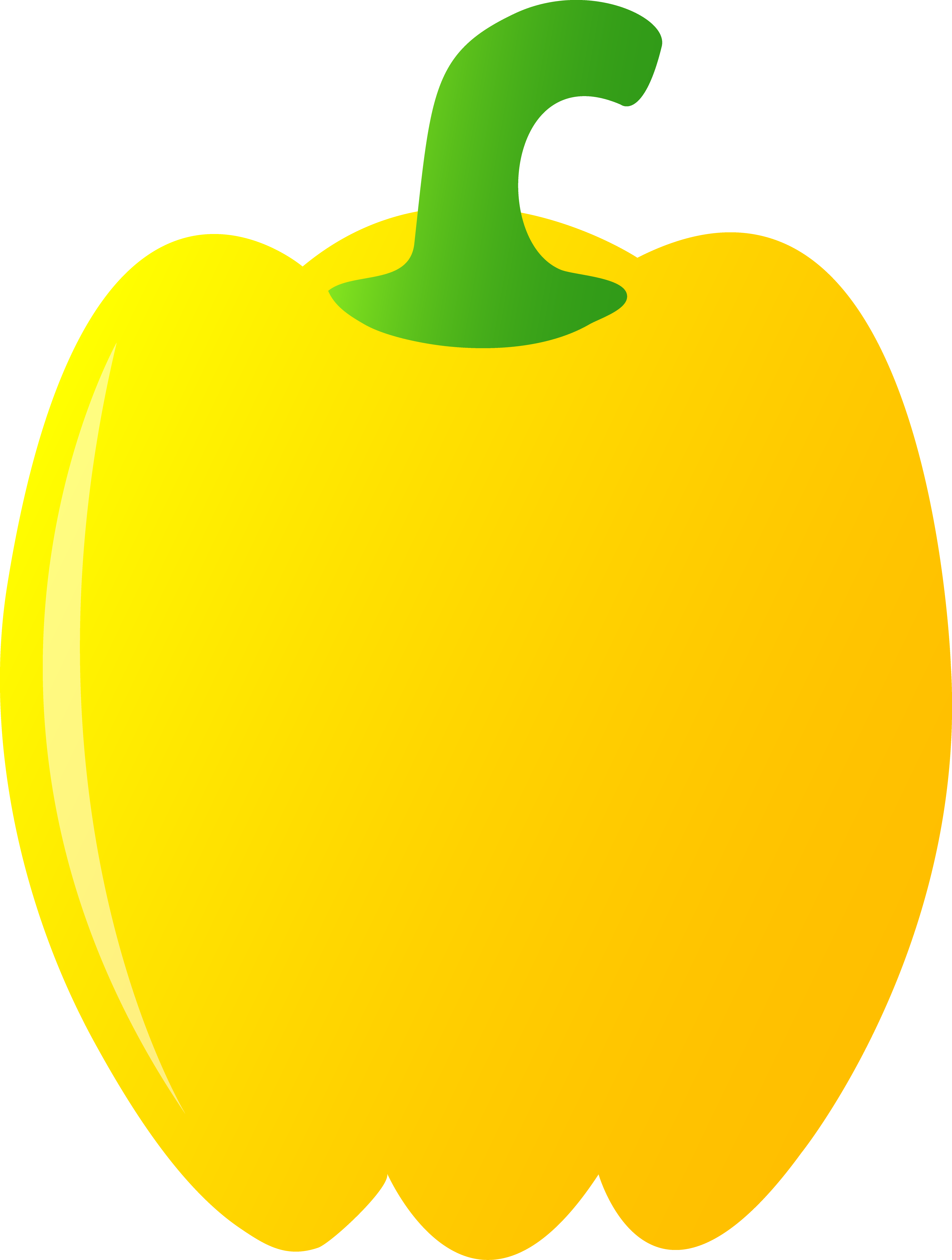 Pepper Clipart Single Vegetable - Object Shows Banana Apple (3694x4889)