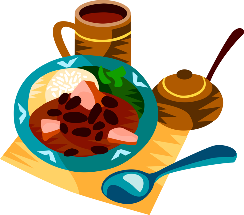 Vector Illustration Of Feijoada, Brazilian National - Brazilian Food Clip Art (795x700)